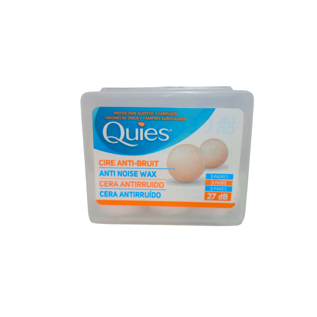 Quies protections auditives en cire naturelle, boîte de 3 paires