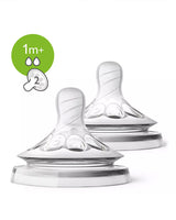 Philips Avent Lot de 2 Tétines Natural Débit Lent 1M+