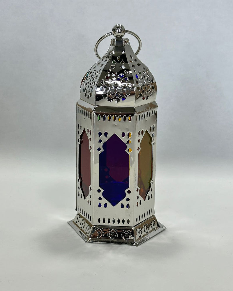 Lanterne de Bougie Artisanale - Moyen Format- Argenté
