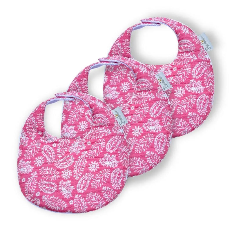 Bambidou  Pack 3 Bavoirs Classique Gaze Rose