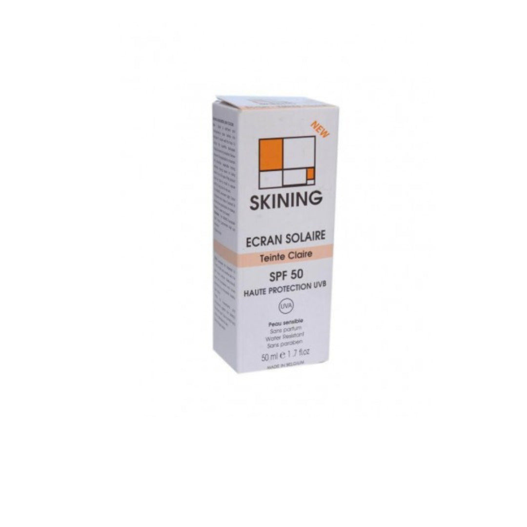 Tube d’écran solaire teinté Skining SPF50+ teinte claire, 50 ml