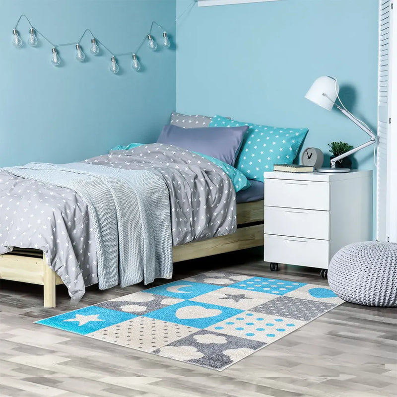 Alfombra Starlove Crema Gris Turquesa