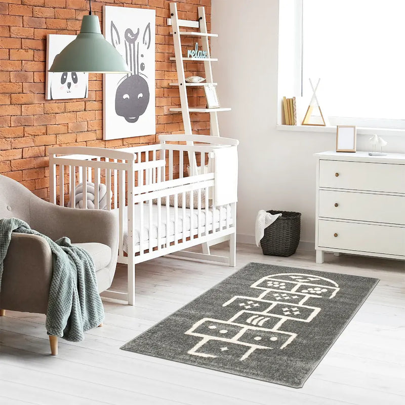 Alfombra Rayuela Gris Crema