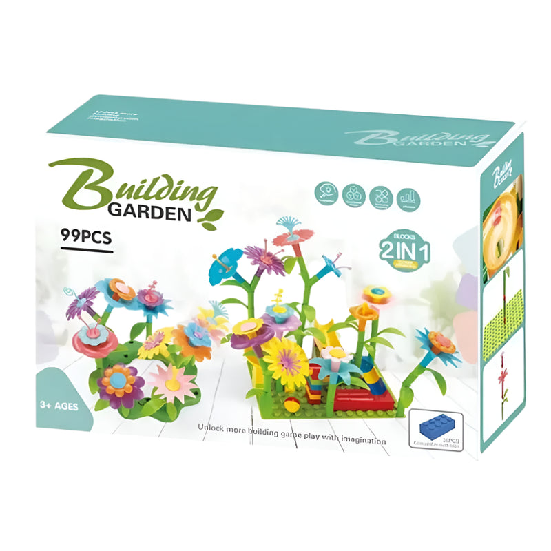 Educational Flower Garden Building Blocks Game - 3Y+