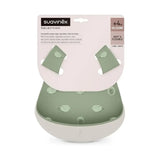 Suavinex Lot de 2 Bavoirs en Silicone - Imperméables et Ajustables 4m+