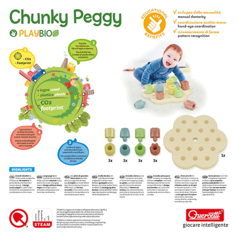 Quercetti Juego de Motricidad Chunky Peggy - 12M+