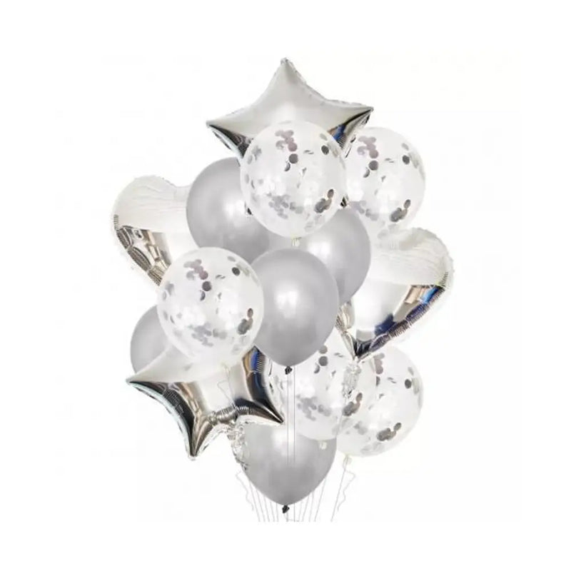 Pack 9 Party Balloons - Silver