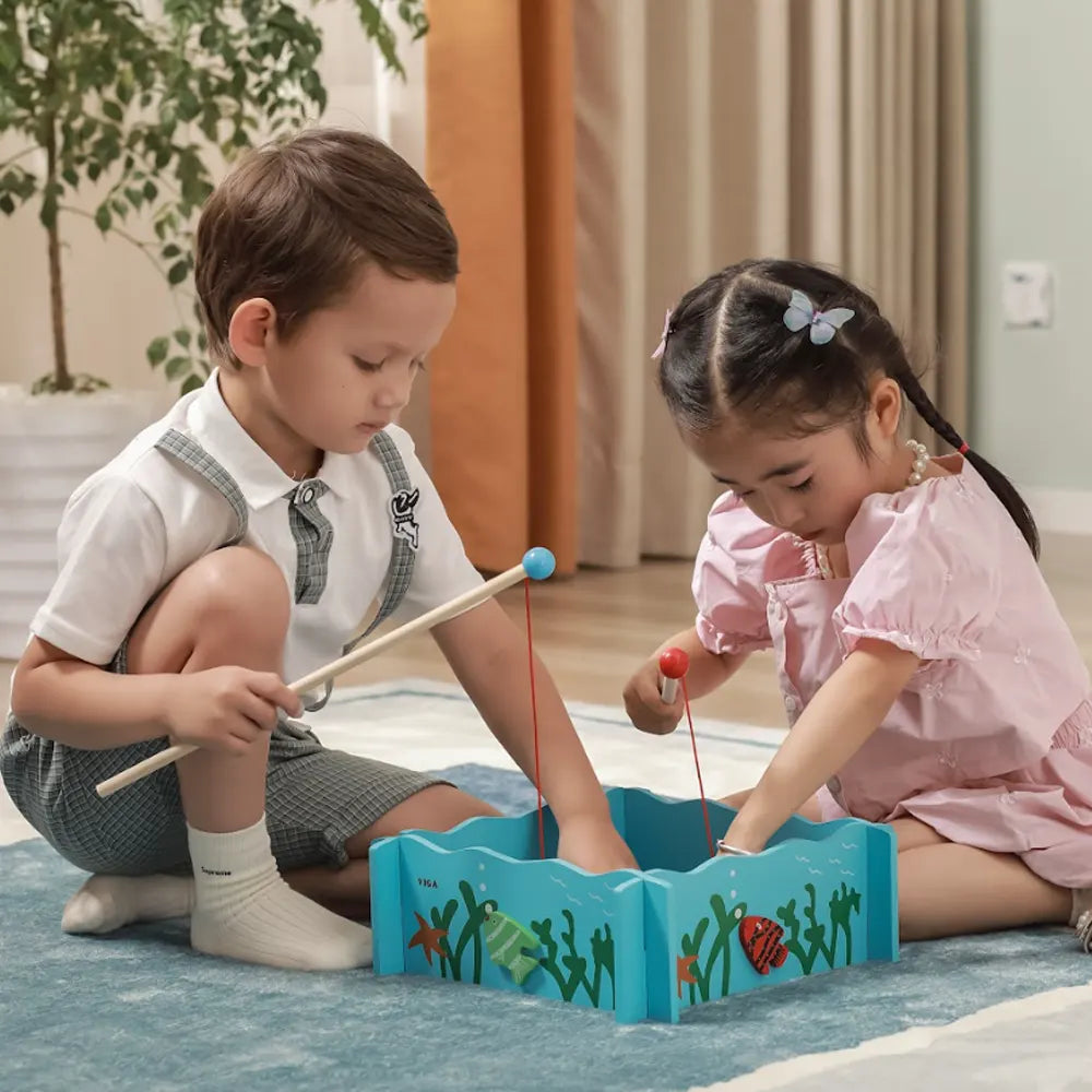 Viga Toys Wooden Magnetic Fishing Game – 24M+