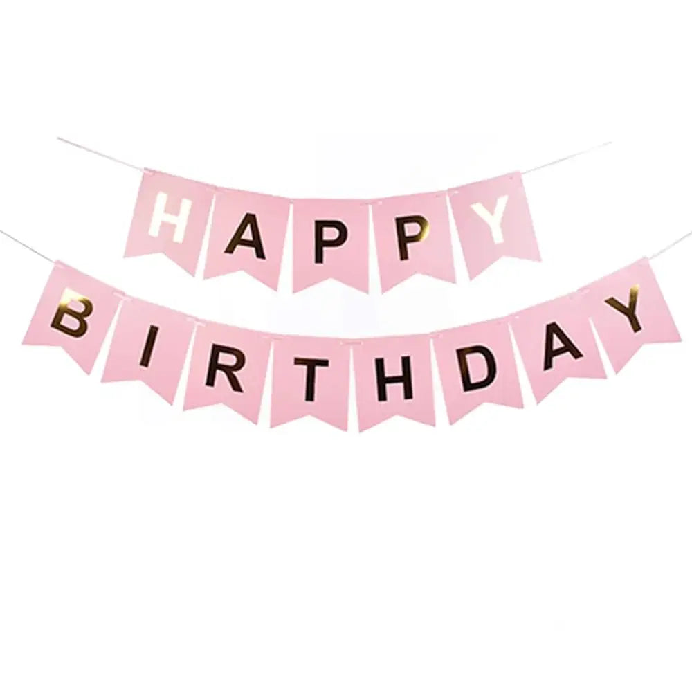 Banner de feliz cumpleaños - Oro rosa