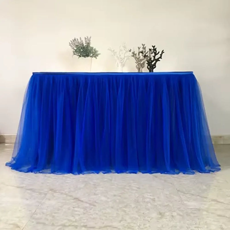 Tulle table skirt 426 x 74cm - Royal Blue