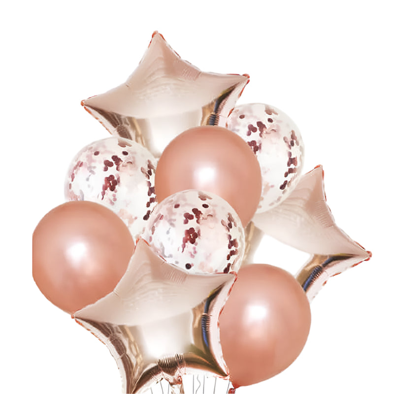 Pack 9 Party Balloons - Bronze