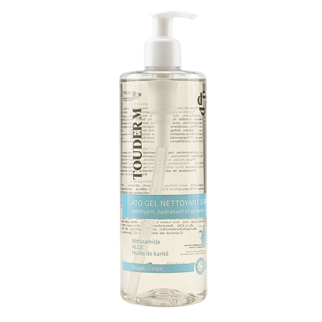 Gel nettoyant surgras Touderm ATO 400 ml visage et corps