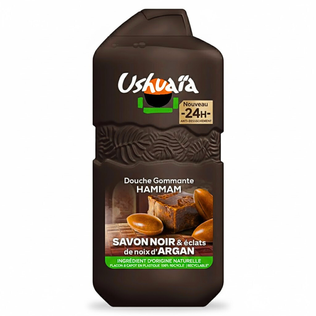 Ushuaïa Douche Gommante Hammam Savon Noir 280ml