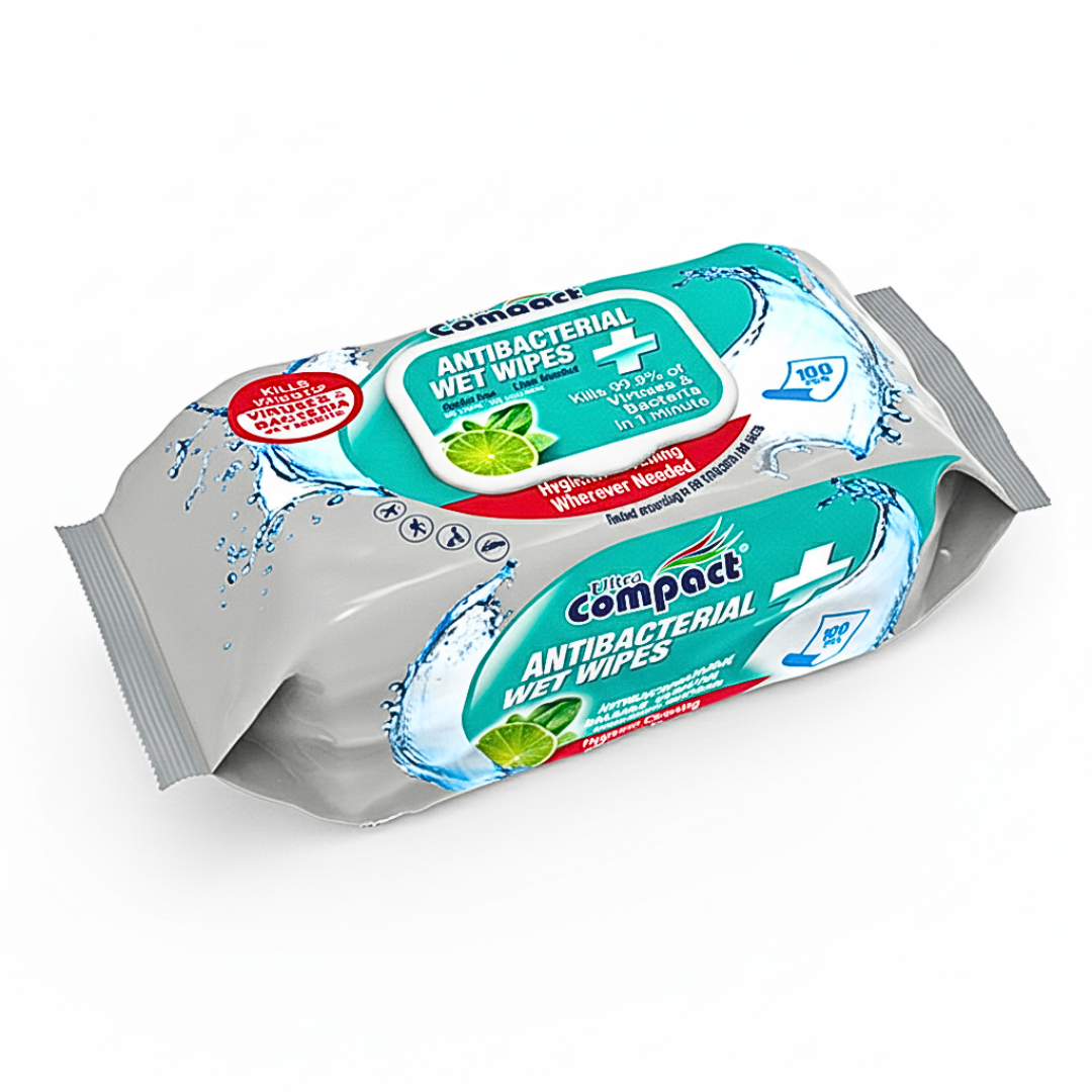 Ultra Compact lingettes antibactériennes – paquet de 100 lingettes