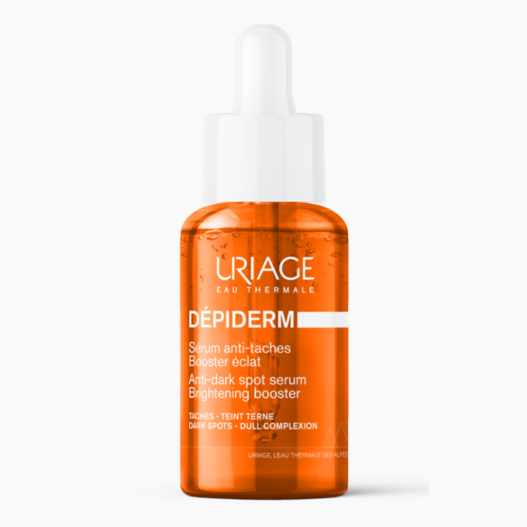 Flacon du sérum Uriage Dépiderm Booster Éclat 30 ml