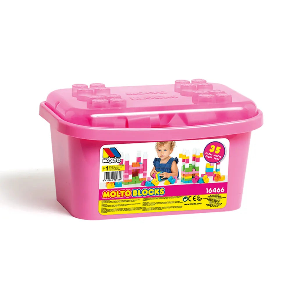 Molto Boîte De Blocs 35 Pcs - Rose