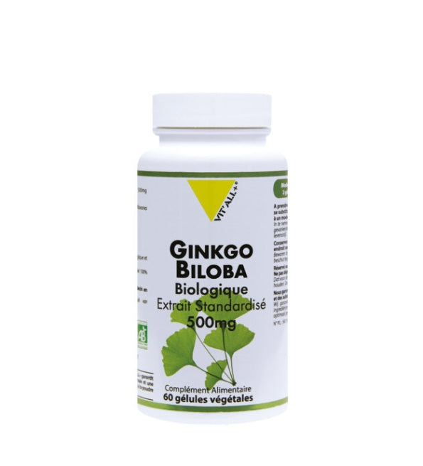 Vit'all+ Ginkgo Biloba 500 mg – boîte de 60 gélules