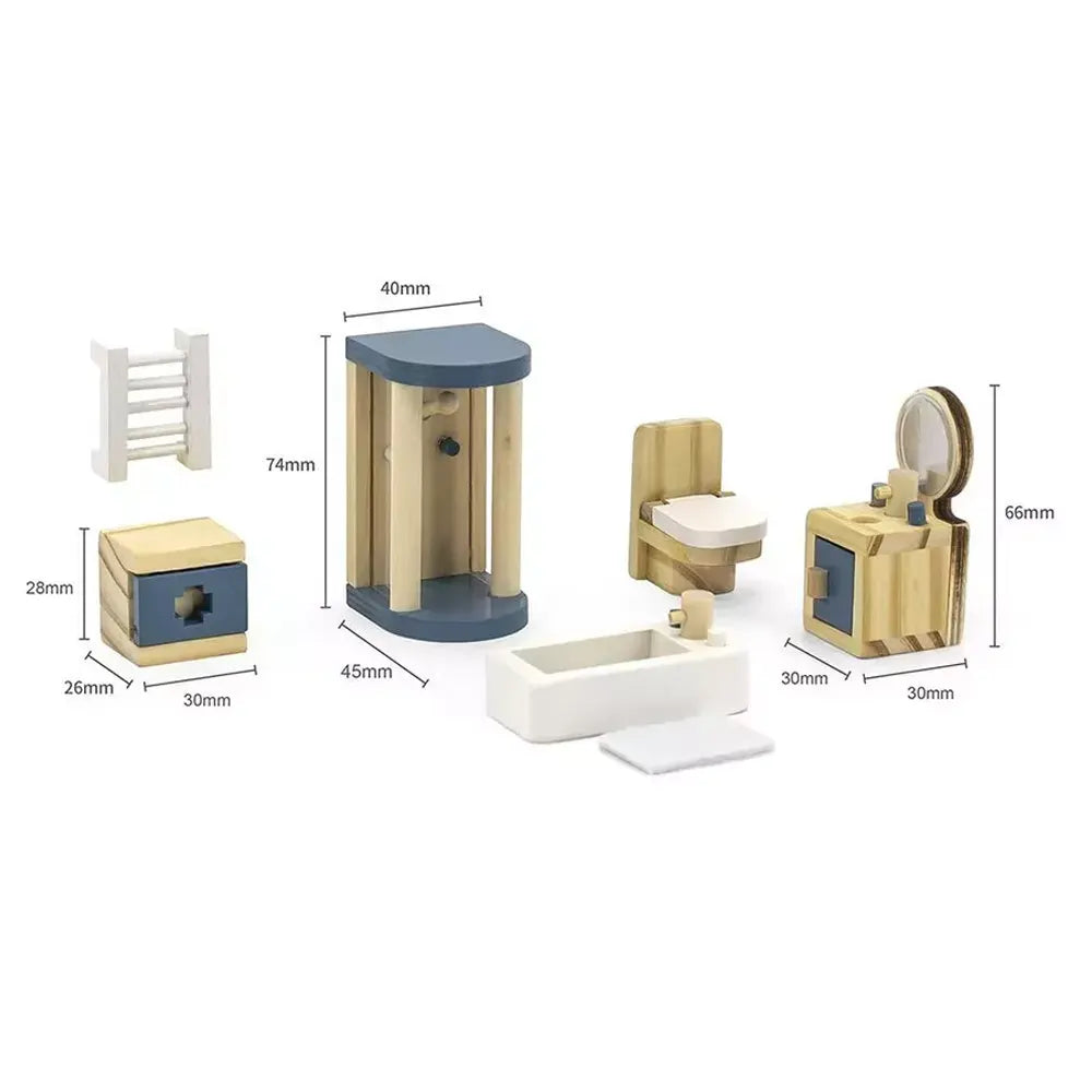 Viga Toys PolarB Ensemble de Meubles Salle de Bain en Bois - 3A+