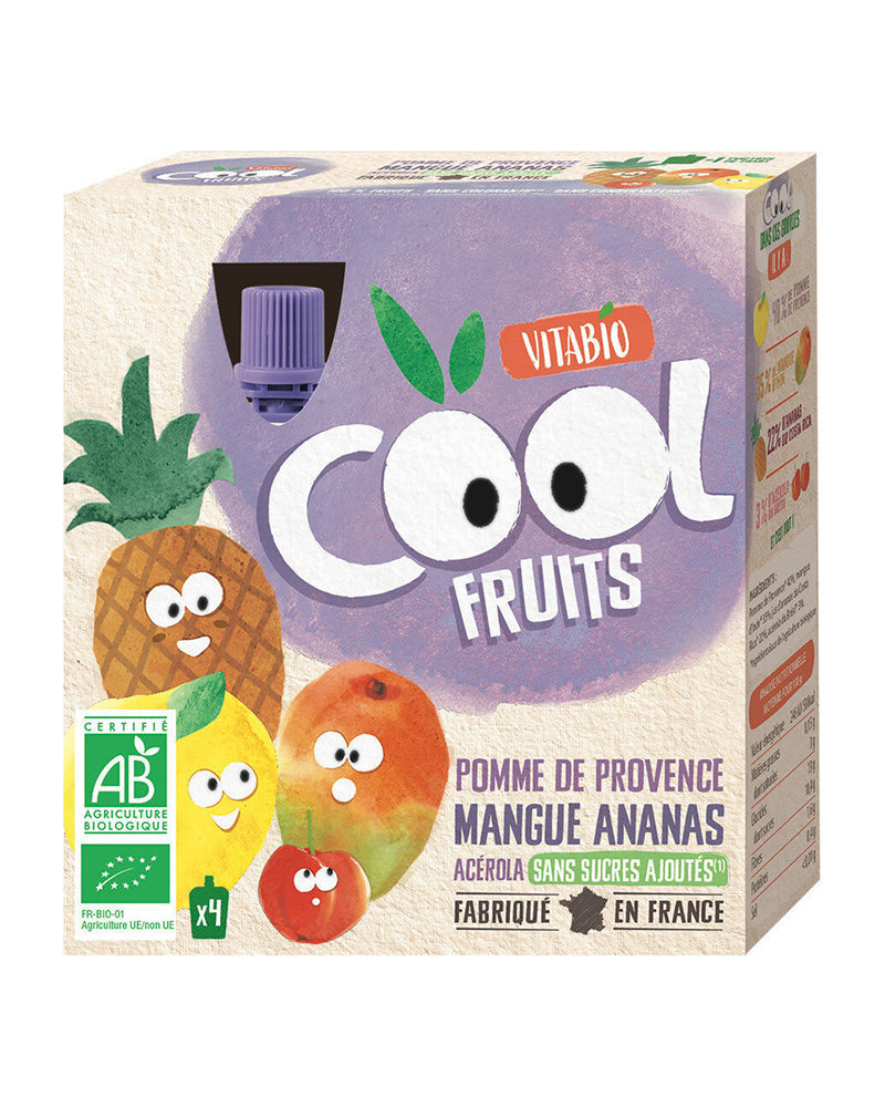 Vitabio COOL FRUITS Apple Mango Pineapple & Acerola 4x90g