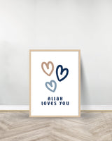 Ensemble de 2 Tableaux décoratifs Bleu - Bismillah | Allah Loves you - Bois