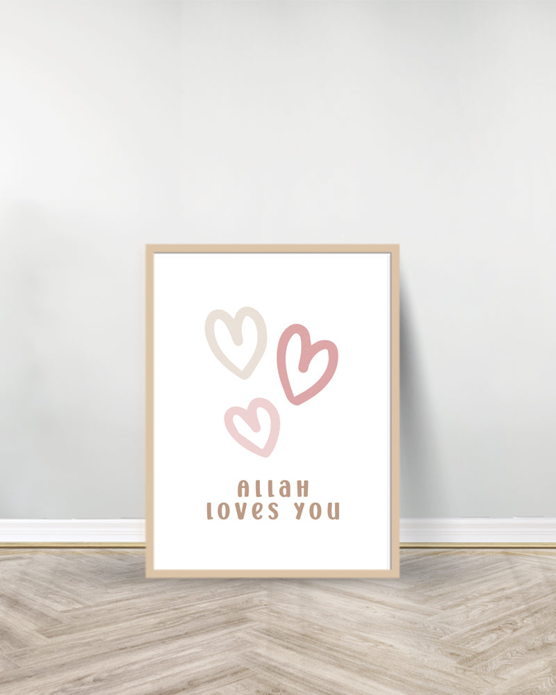 Conjunto de 2 Cuadros Decorativos de Rosas - Bismillah | Allah te ama - Madera