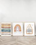 Set of 3 decorative paintings - Allah Affirmation | Douaa | Ayat Al Kursi - Wood