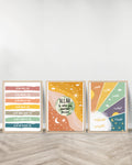 Ensemble de 3 Tableaux décoratifs - Allah Affirmation | Allah With You | Salawat 5  - Bois