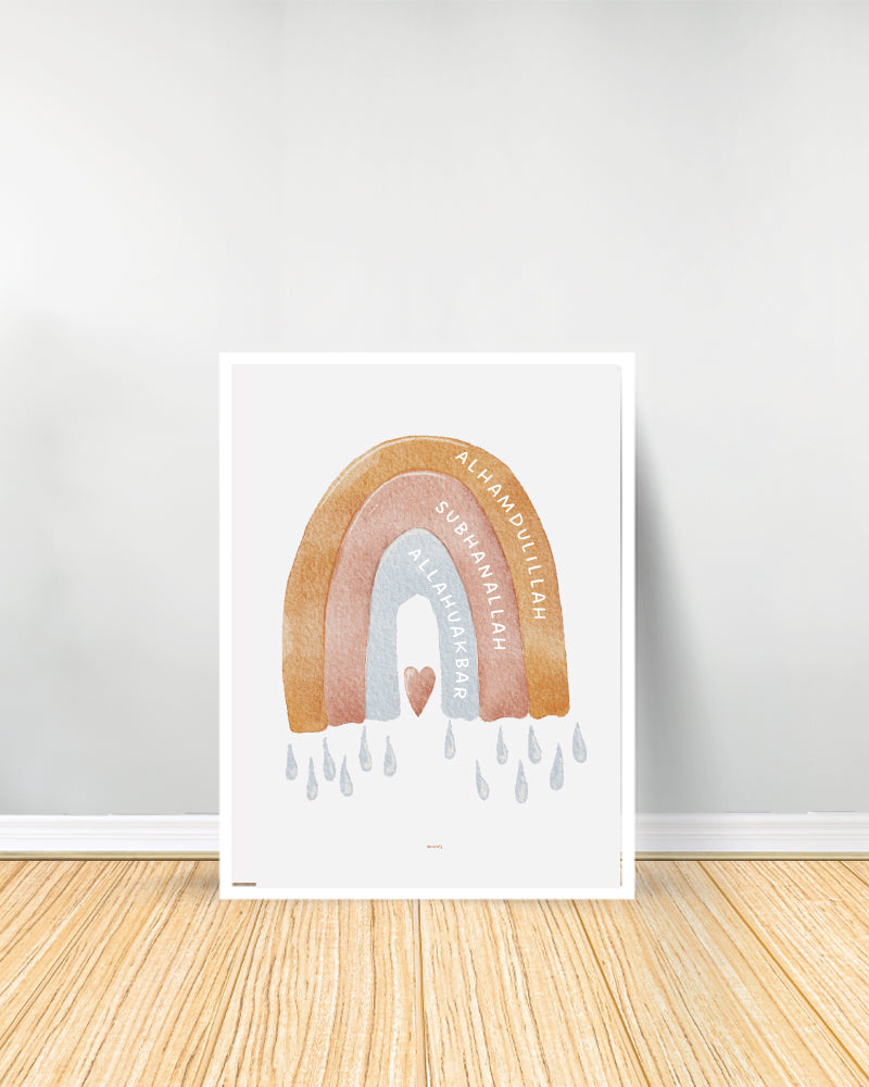 Set of 3 decorative paintings - Allah Affirmation | Douaa | Ayat Al Kursi - White