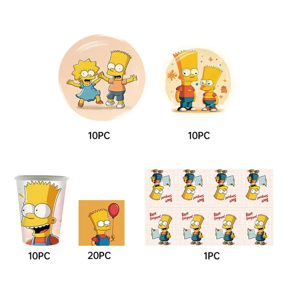 Pack de Cumpleaños 51 Piezas - Los Simpson
