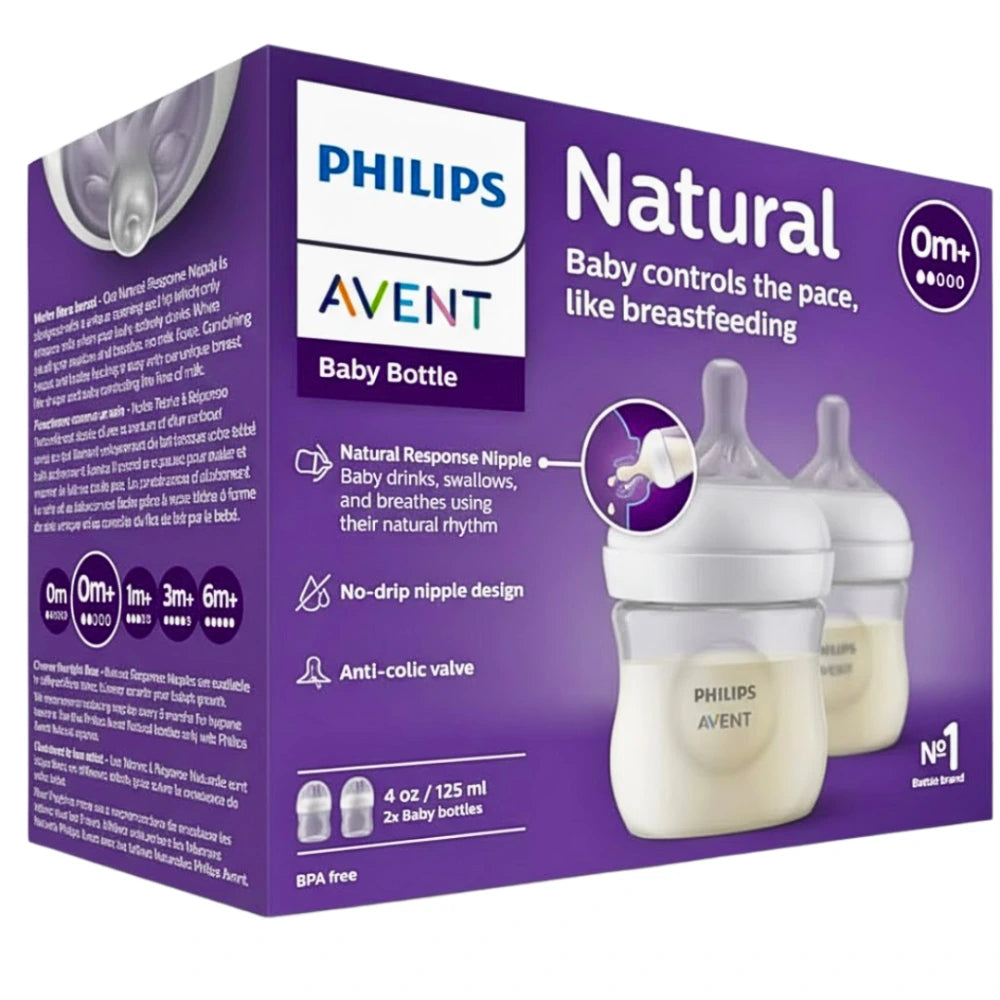 Philips Avent lot de 2 biberons Natural avec tétine 125 ml 0 mois et +