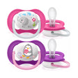 Philips Avent lot de 2 sucettes orthodontiques Ultra Air Animals 6-18 mois fille
