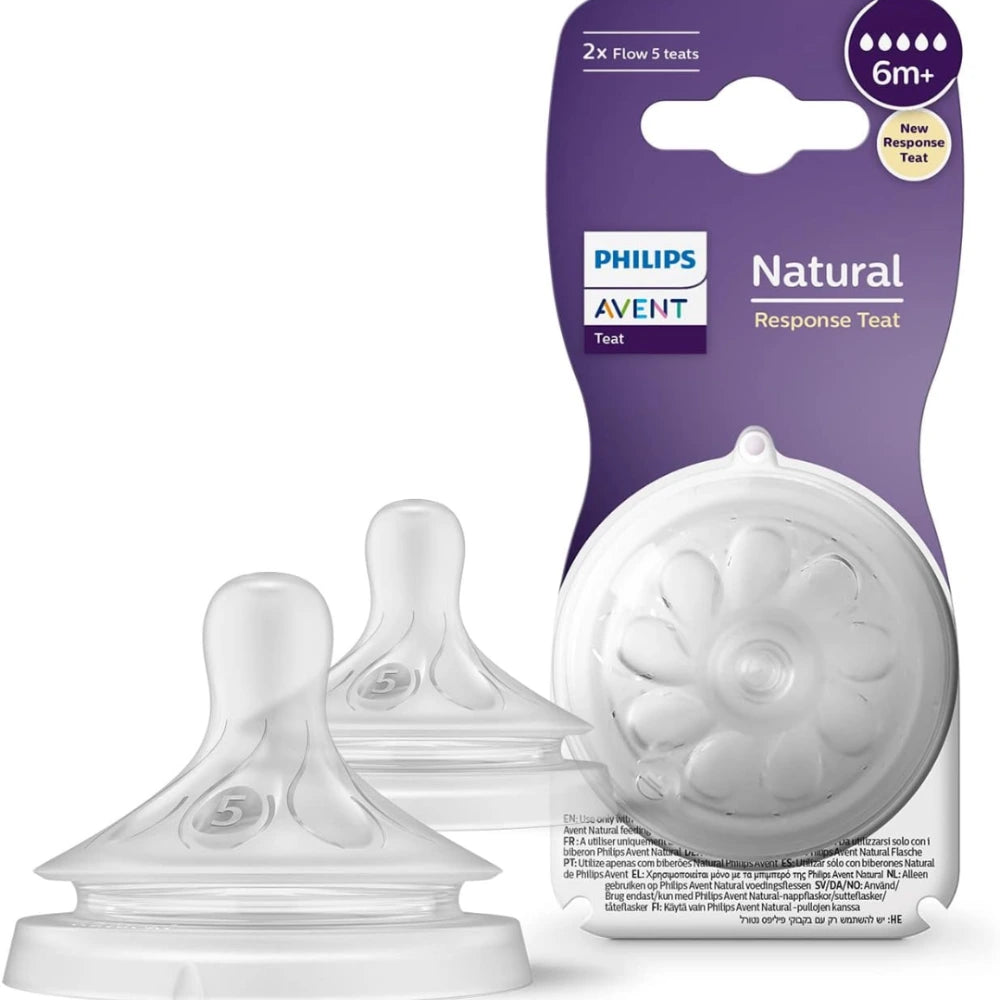 Philips Avent lot de 2 tétines Natural Response 6 mois et + débit 5
