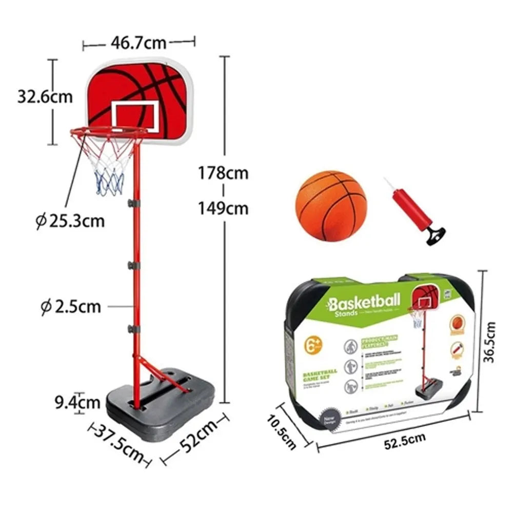 Panier de Basket-Ball Réglable avec Ballon & Pompe - 6A+