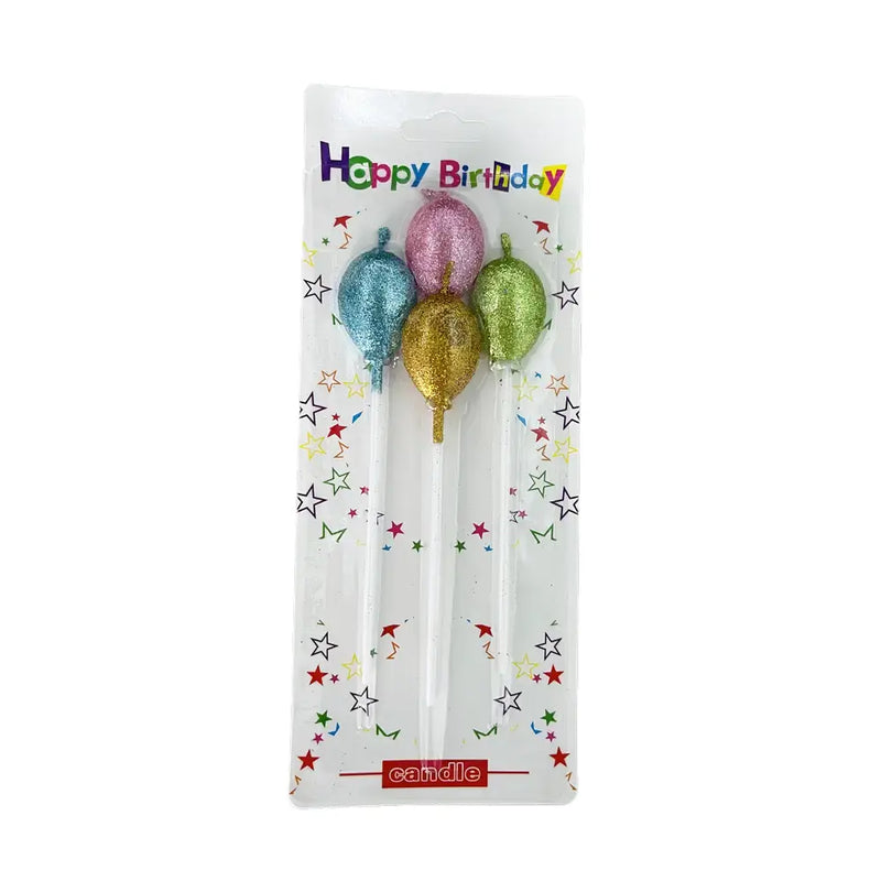 Pack de 4 Bougies Ballons - Glitter Multicolore