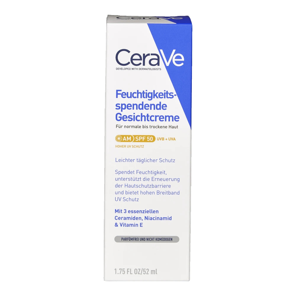 CeraVe Crème hydratante visage SPF50 Peaux Normales à Sèches | 52ml