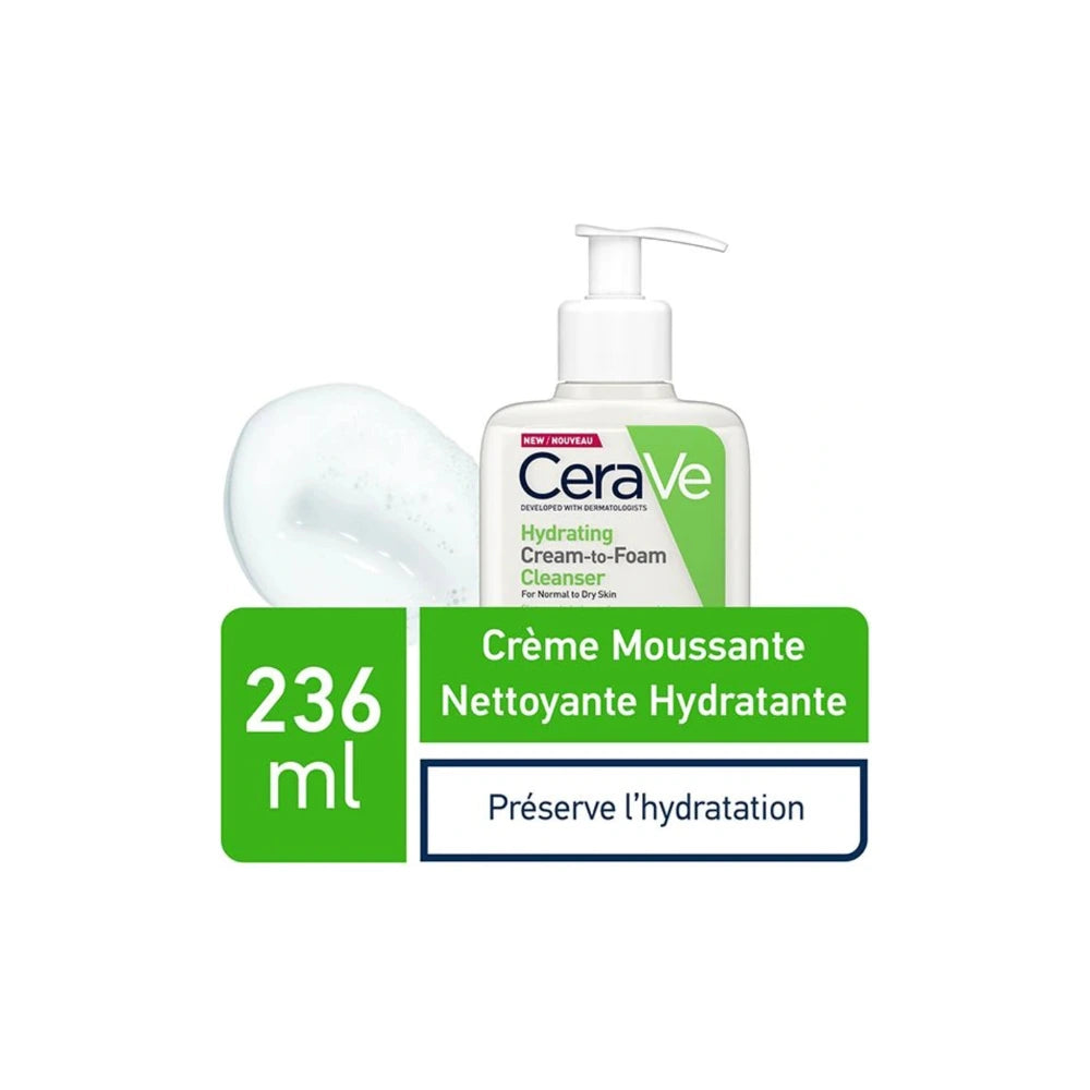 CeraVe Crème Moussante Nettoyante Hydratante Peau Normale à Sèche | 236ml