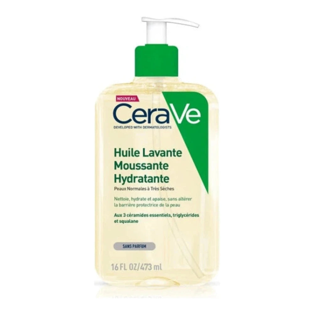 CeraVe Huile Lavante Moussante Hydratante Peau Très Sèche à Atopique | 473ml