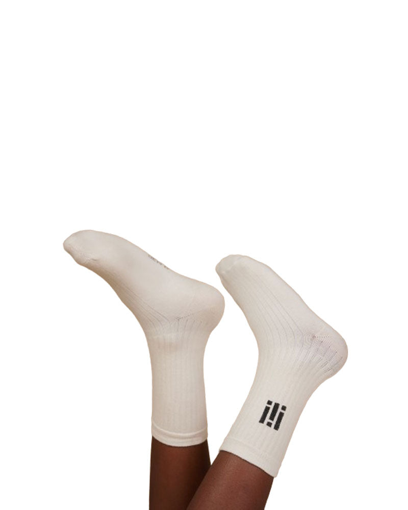 Calcetines unisex de algodón acanalado Ben B Collection - Vainilla