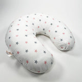 BébéYo Coussin d'Allaitement - Gris & Rose Étoiles
