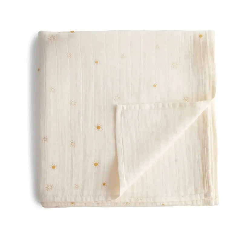 Mushie Organic Cotton Muslin Swaddle Blanket - Sun :