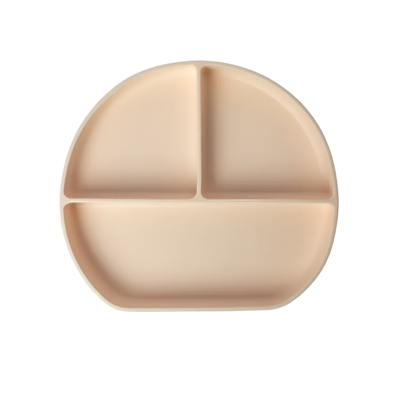 YUMMY Silicone Multi-Compartment Plate with Suction Cup 4M+ - Cream