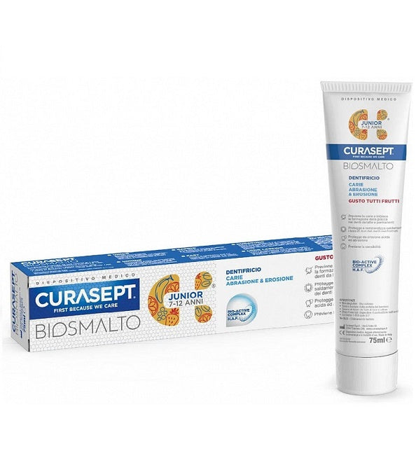 CURASEPT biosmalt Junior Toothpaste all fruits-7 years-12 years 75ml