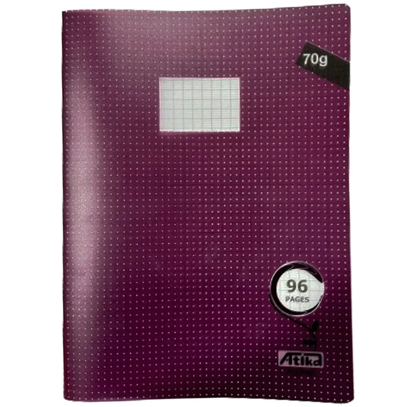 Atika Stitched Notebook A4+ 96 Pages Seyès 70g - dark violet