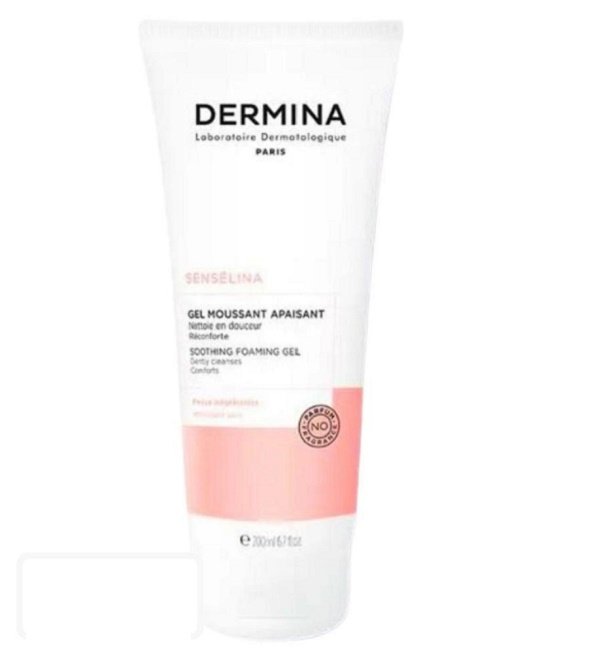 Dermina Senselina gel moussant apaisant, flacon de 200 ml