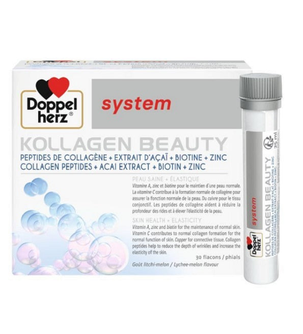 Boîte Doppel Herz Kollagen Beauty de 30 ampoules buvables