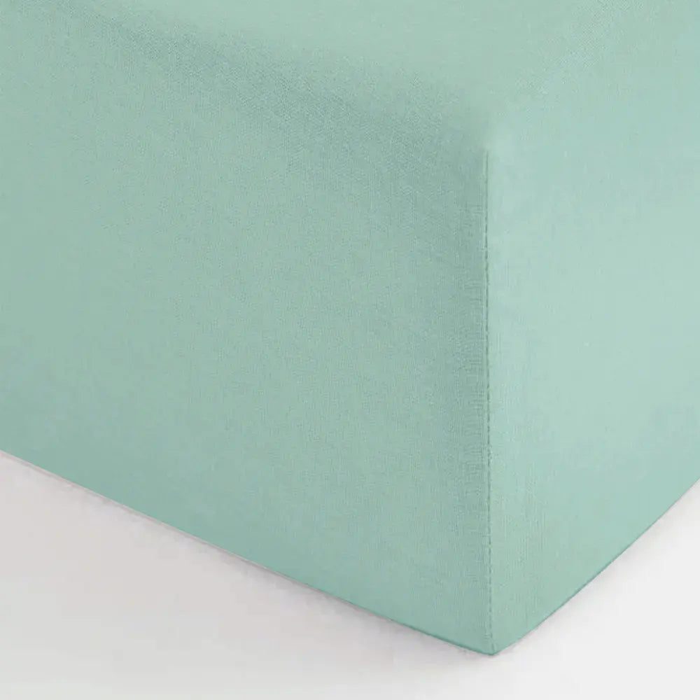 Bambidou Parure Drap Lit Montessori 120x200 cm & 2 Taies d'Oreiller - Vert Eau