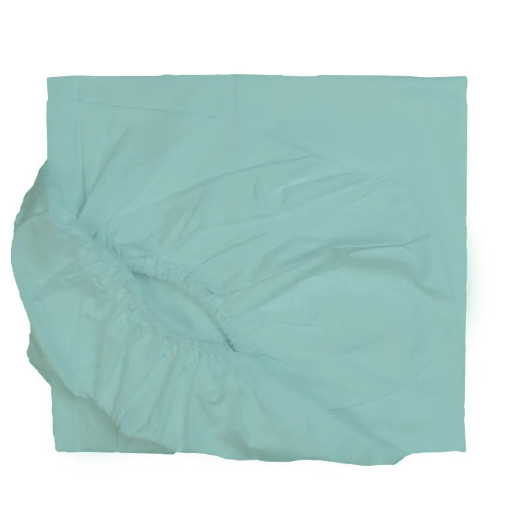 Bambidou Parure Drap Lit Montessori 120x200 cm & 2 Taies d'Oreiller - Vert Eau