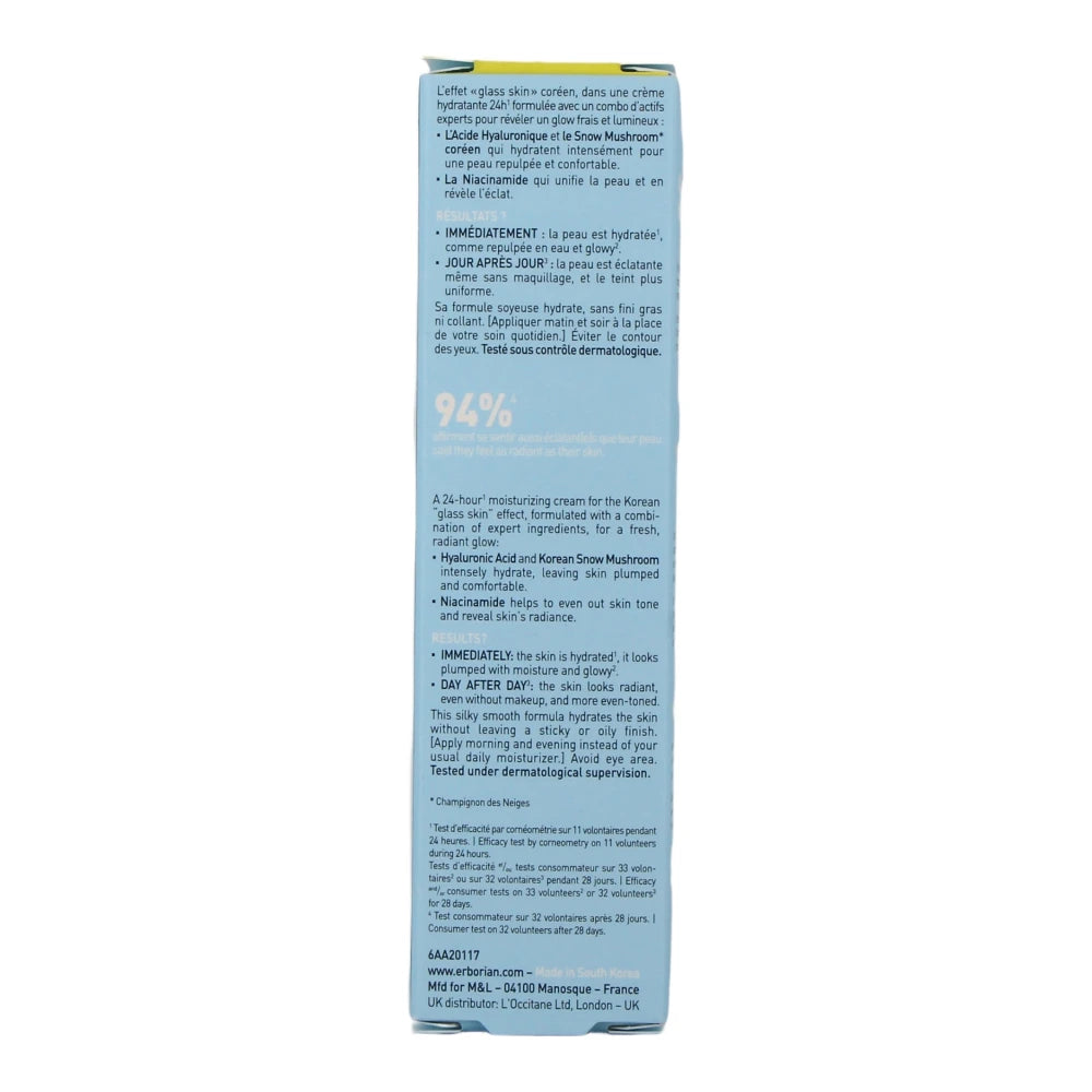 Erborian Glow Moisturizer 50 ml – dos de l'étui
