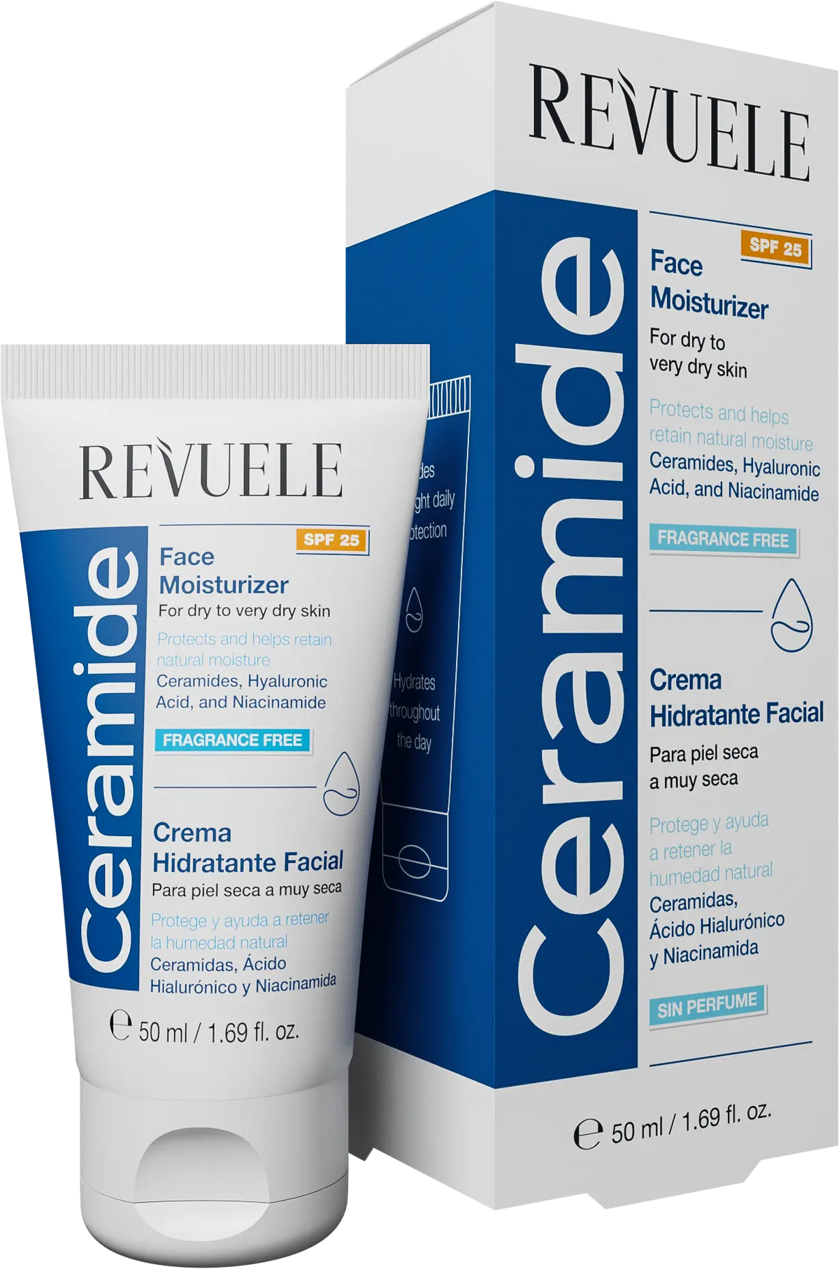 Revuele Ceramide Crème Hydratante Visage SPF25 50ml - flacon