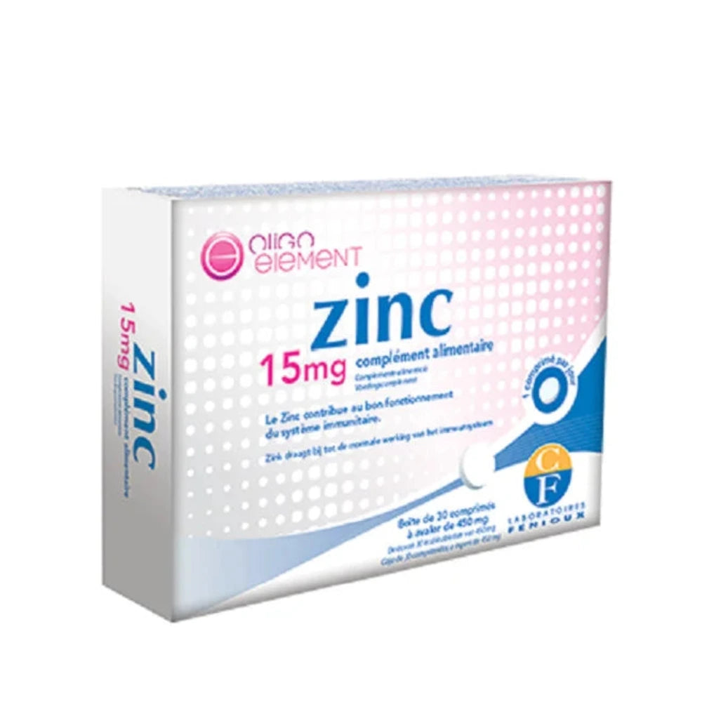 Fenioux Zinc 15 mg – boîte de 30 comprimés